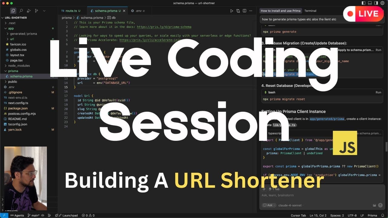 Building a URL Shortener Project with Next js | Live Coding Session #1